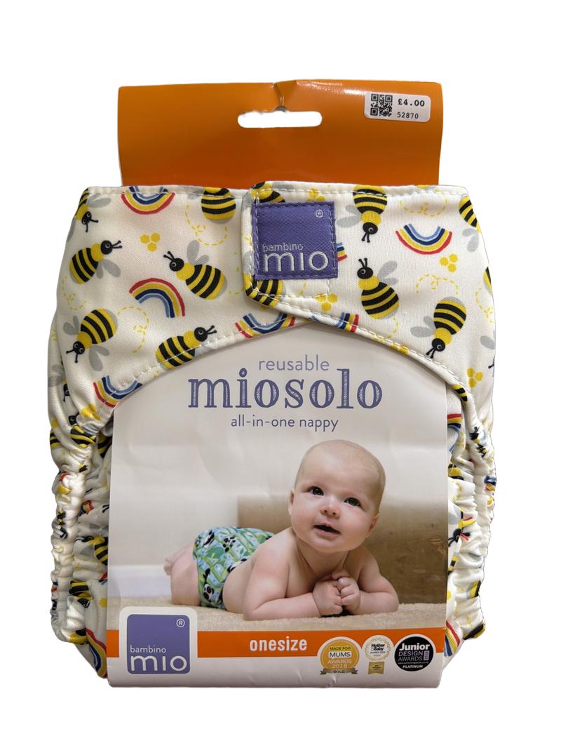 Preloved Bambino Mio - Reusable Miosolo Classic All-in-One, Eco Chemical Free, Honeybee Hive, NEW In Package (One Size)