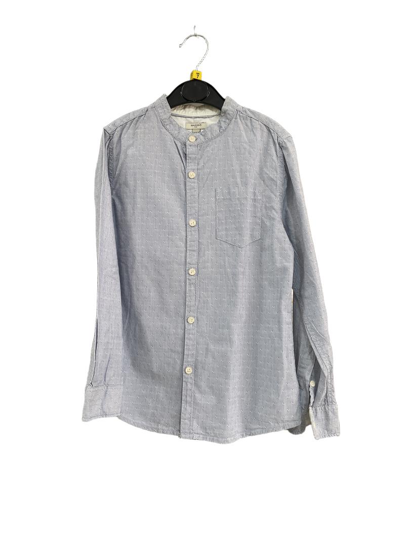 Preloved Mango - Blue White Grandad Collar Button Shirt (7-8y)