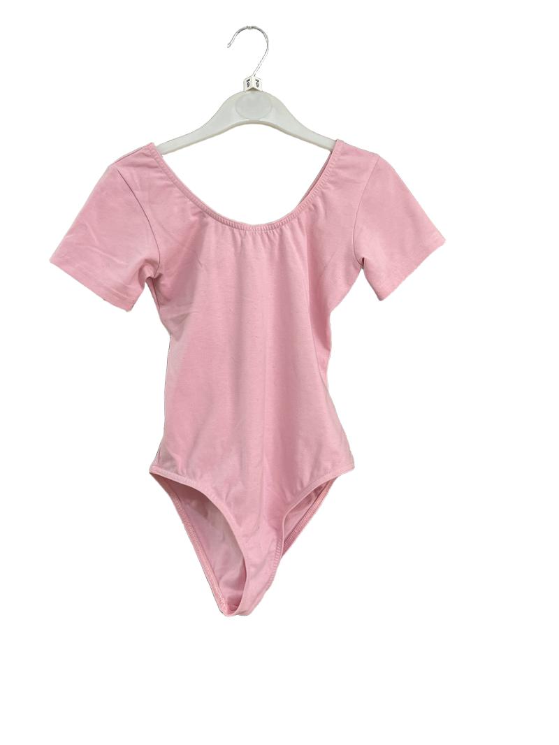 Preloved 1st Position - Pink Short-sleeved Leotard, Size 2 (9-10y)