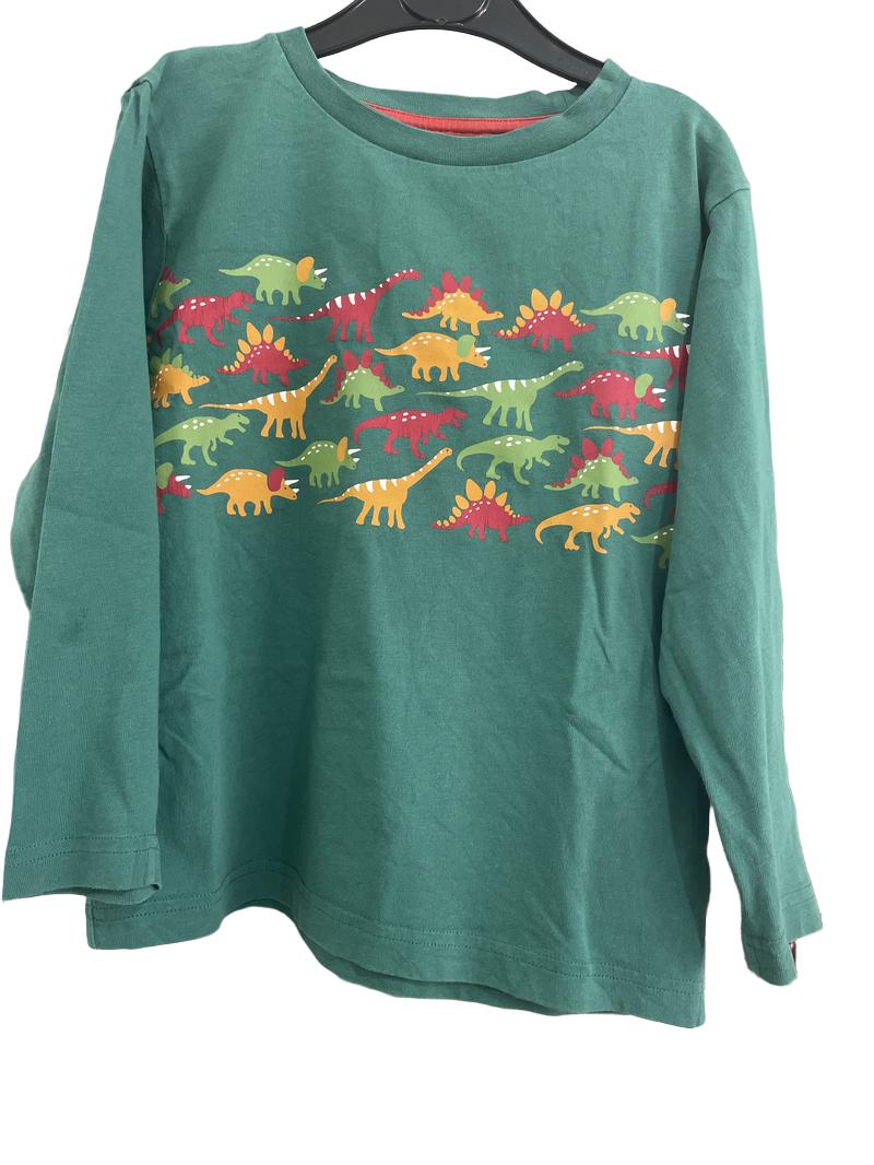 Preloved Kite - Green Orange Red Dinosaur Long-sleeved Shirt (7-8y) - Top