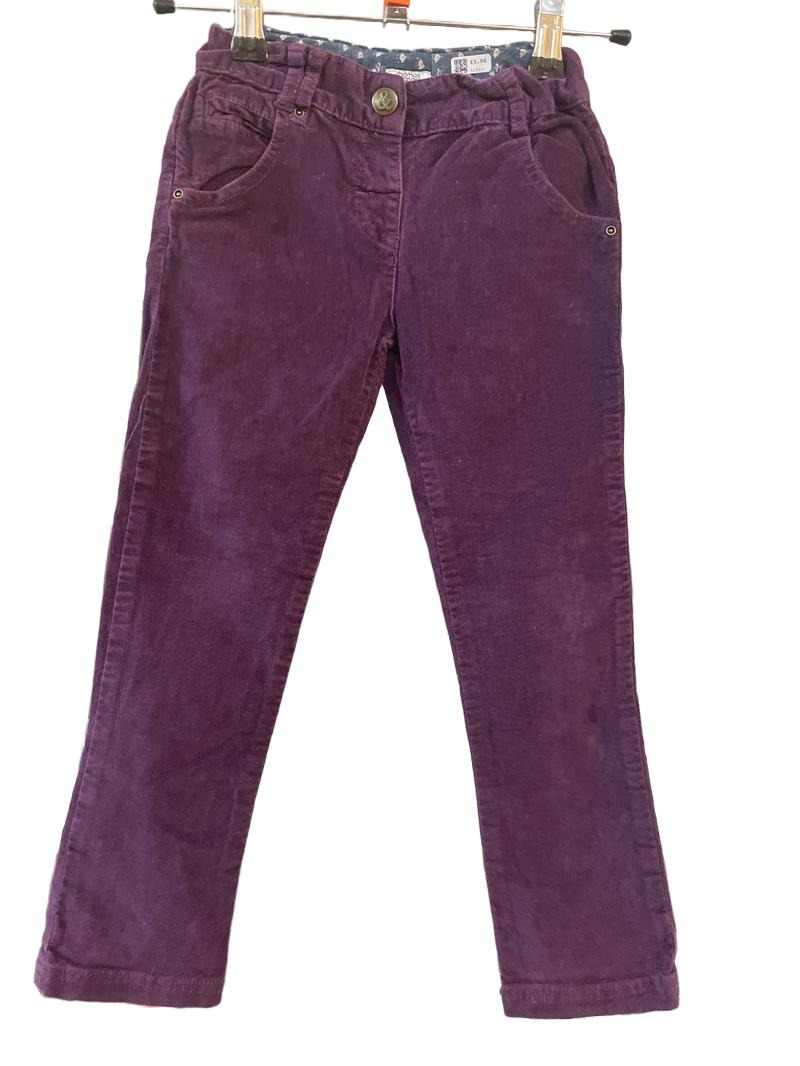 Preloved Mamas And Papas - Burgundy Velour Trousers (4-5y)