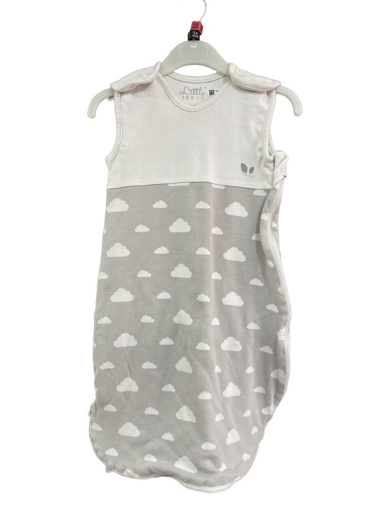 Preloved Little Seeds - White Gray Organic Lightweight Sleep Bag (0-6m)