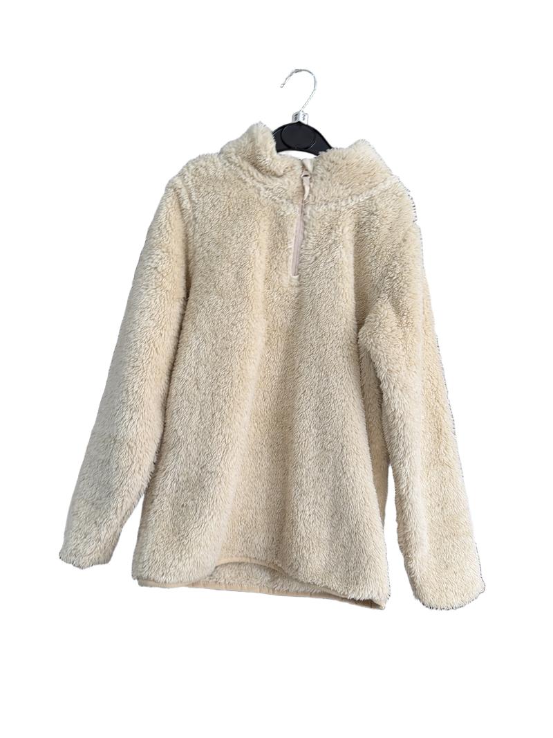 Preloved Mountain Warehouse - Cream Fluffy Quarter Zip Jumper. (9-10y)