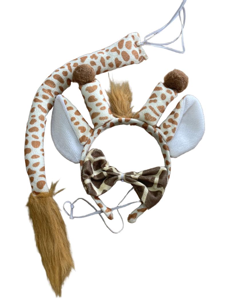 Preloved Unknown Brand - Giraffe Accessory Set, Headband, Tail And Bow.