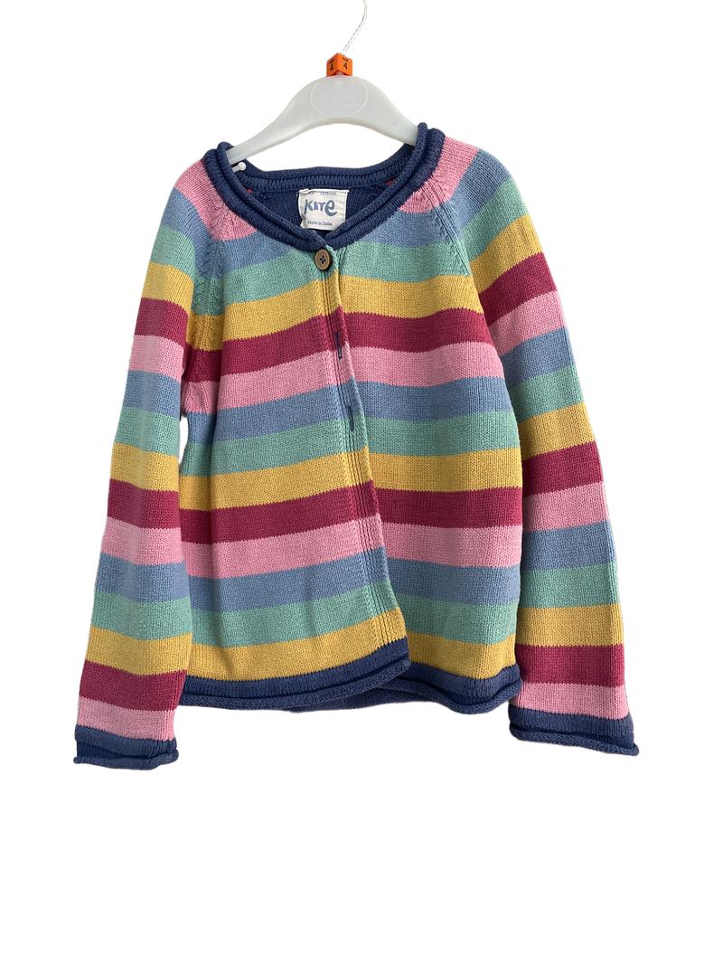 Preloved Kite - Rainbow Half Button Cardigan (4-5y) - Top