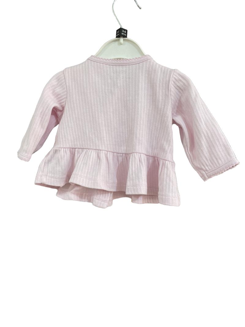Preloved Little Me - Pink Teddy Bear Cardigan (3-6m)