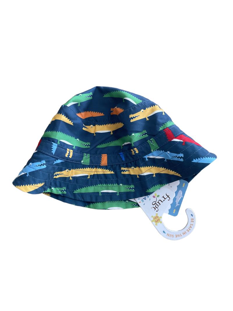 Preloved Frugi - Navy Crocodile Swim Sun Hat, NEW With Tags
