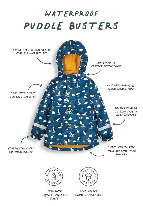 Frugi Puddle Buster Coat - Puffin Puddles