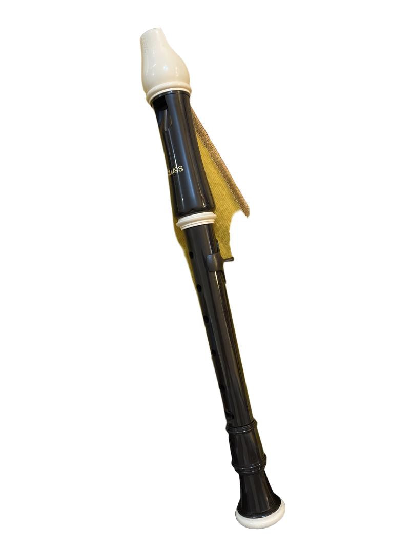 Preloved Toys - Black Plastic Recorder Instrument In Yellow Bag - Aulos