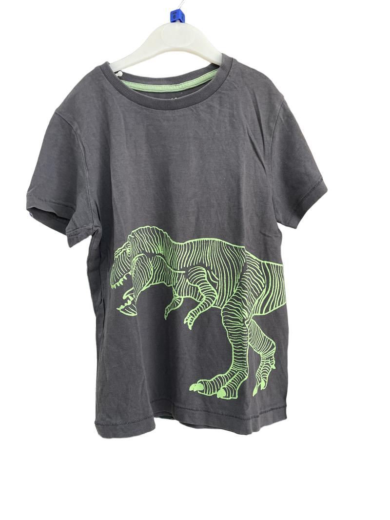 Preloved Marks & Spencer - Gray Green Dinosaur Print T Shirt (6-7y)