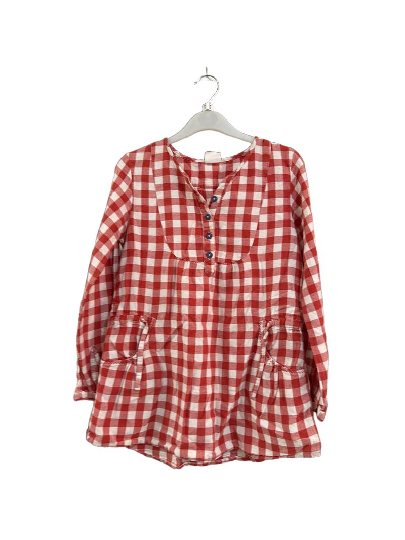 Preloved Mini Boden - Red White Check Light Flannel Shirt (9-10y)