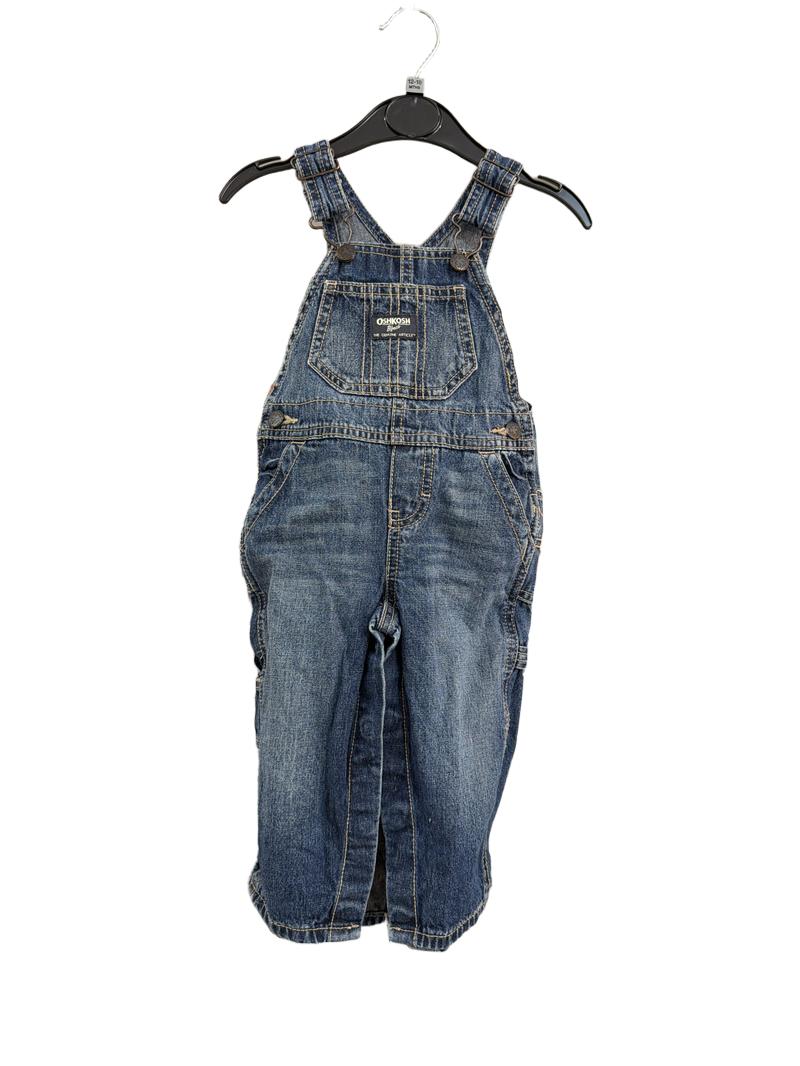 Preloved OshKosh B'Gosh - Blue Denim Dungarees With Snap Leg Closure (12-18m)