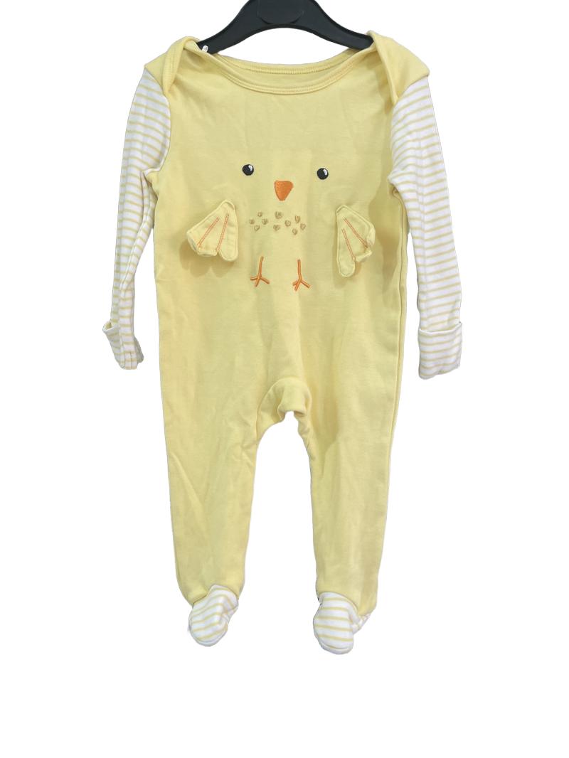 Preloved Originals - Yellow Chick Sleepsuit. (3-6m)
