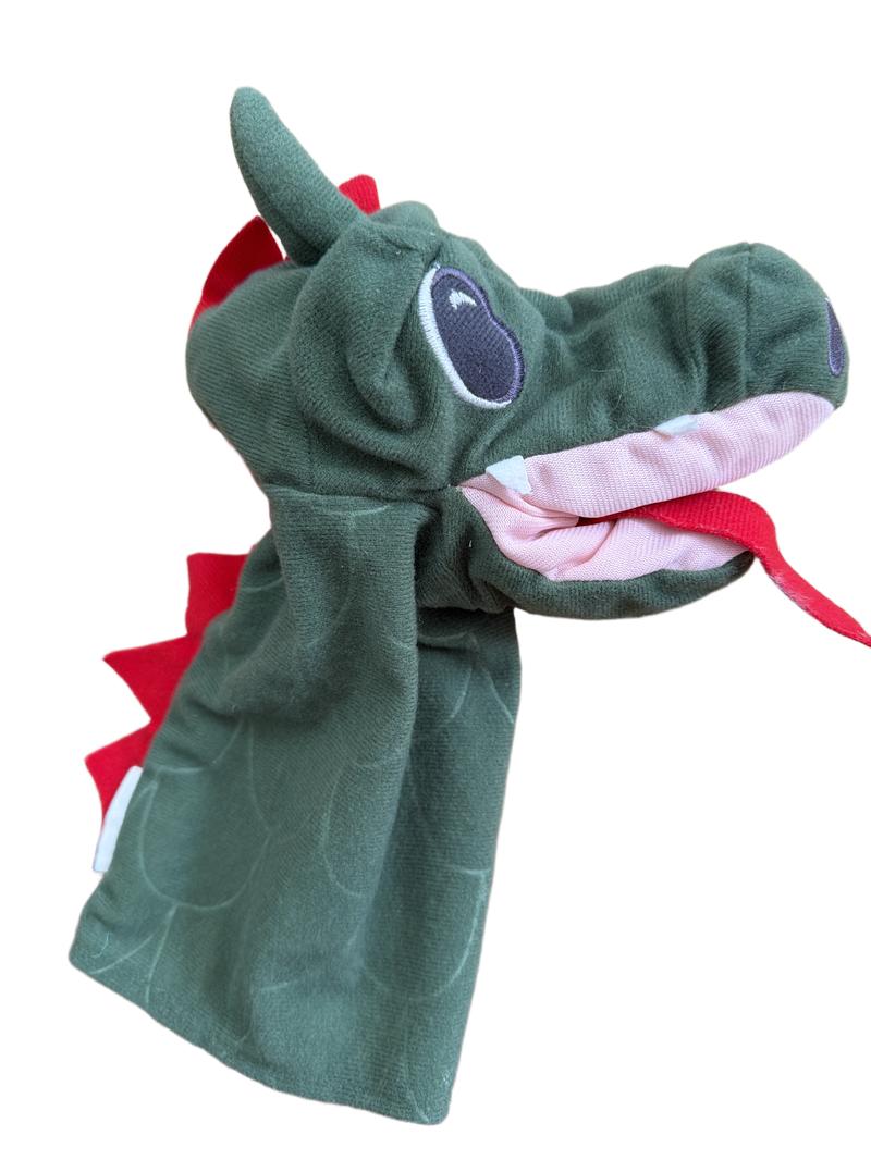 Preloved Toys - Green Dragon Dinosaur Puppet - Unknown Brand