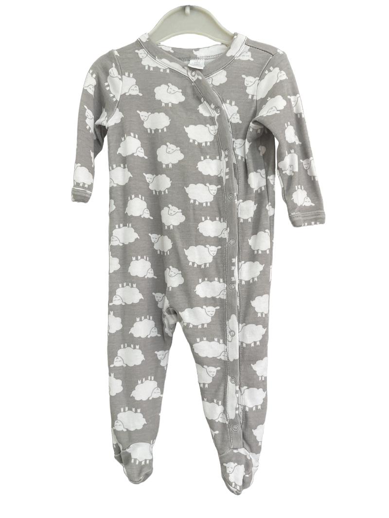 Preloved Nordstrom - Grey Sleepsuit With Sheep Print. (3-6m)