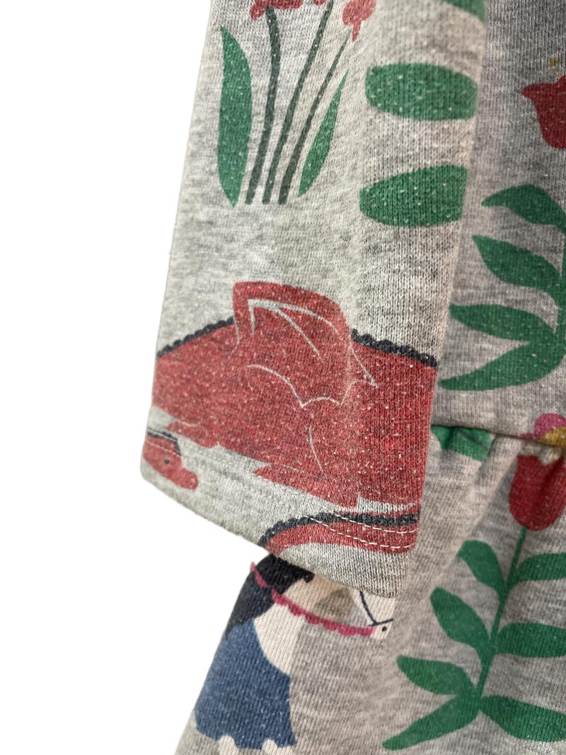 Preloved Mini Boden - Gray Dragon Knight Print Sweatshirt Dress (4-5y)