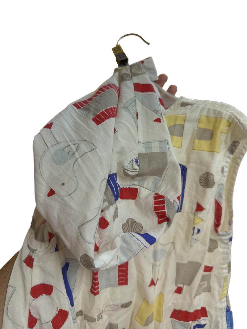 Preloved Grobag - Cream Beach Print Travel Sleeping Grobag With Carrying Bag, 0.5 Tog (6-12m, 12-18m)