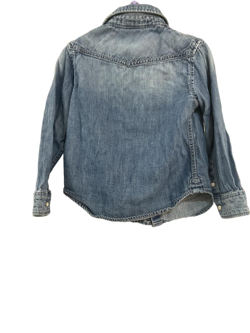 Preloved H&M - Denim Long-sleeved Top With Snap Closure. (3-4y)