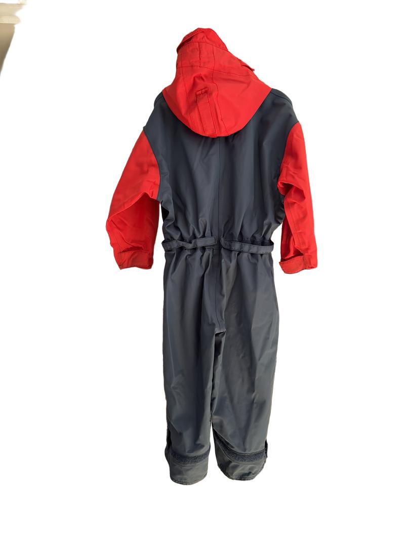 Preloved PlayTogs - Red And Navy Rain Suit. (3-4y)