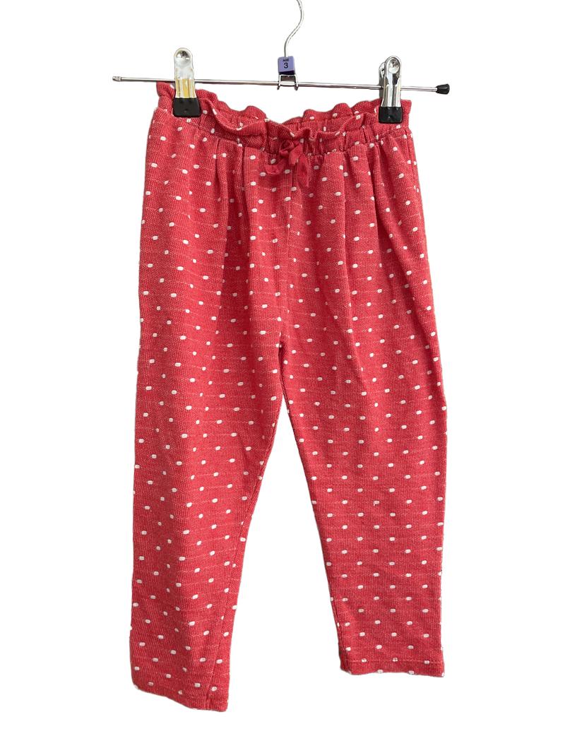 Preloved Grain De Blé (z) - Red White Polka Dot Trousers (3-4y)