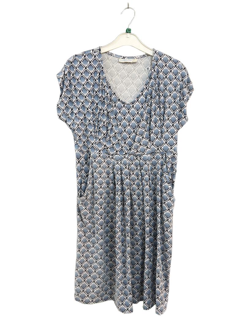 Preloved Jojo Maman Bebe - Blue White Diamond Print Nursing Dress (Medium)