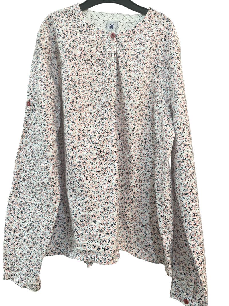 Preloved Petit Bateau - Red Navy White Mini Dot Print Long-sleeved Top (12-13y)