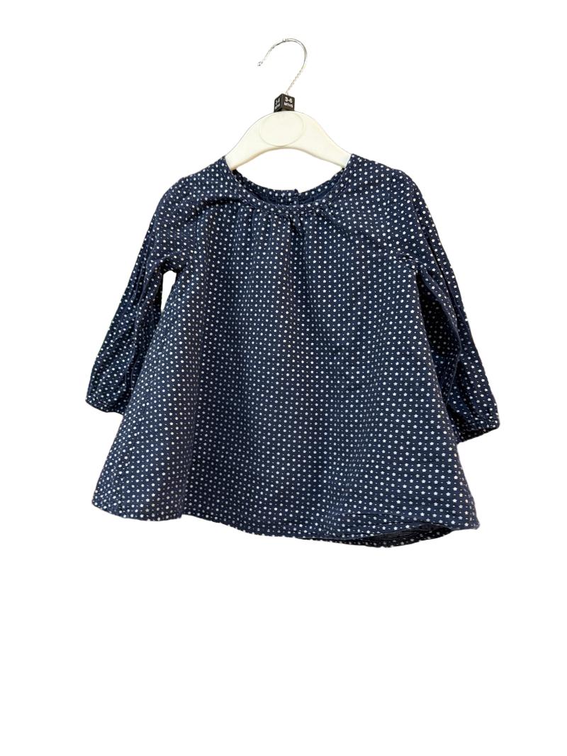 Preloved Kidly - Navy Star Print Cotton Top (3-6m)