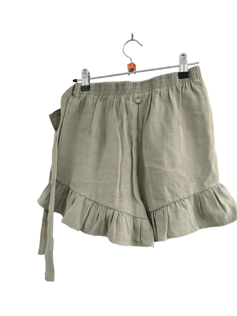 Preloved Eve Girl - Sage Green Ruffle Wrap Skort (10-11y)