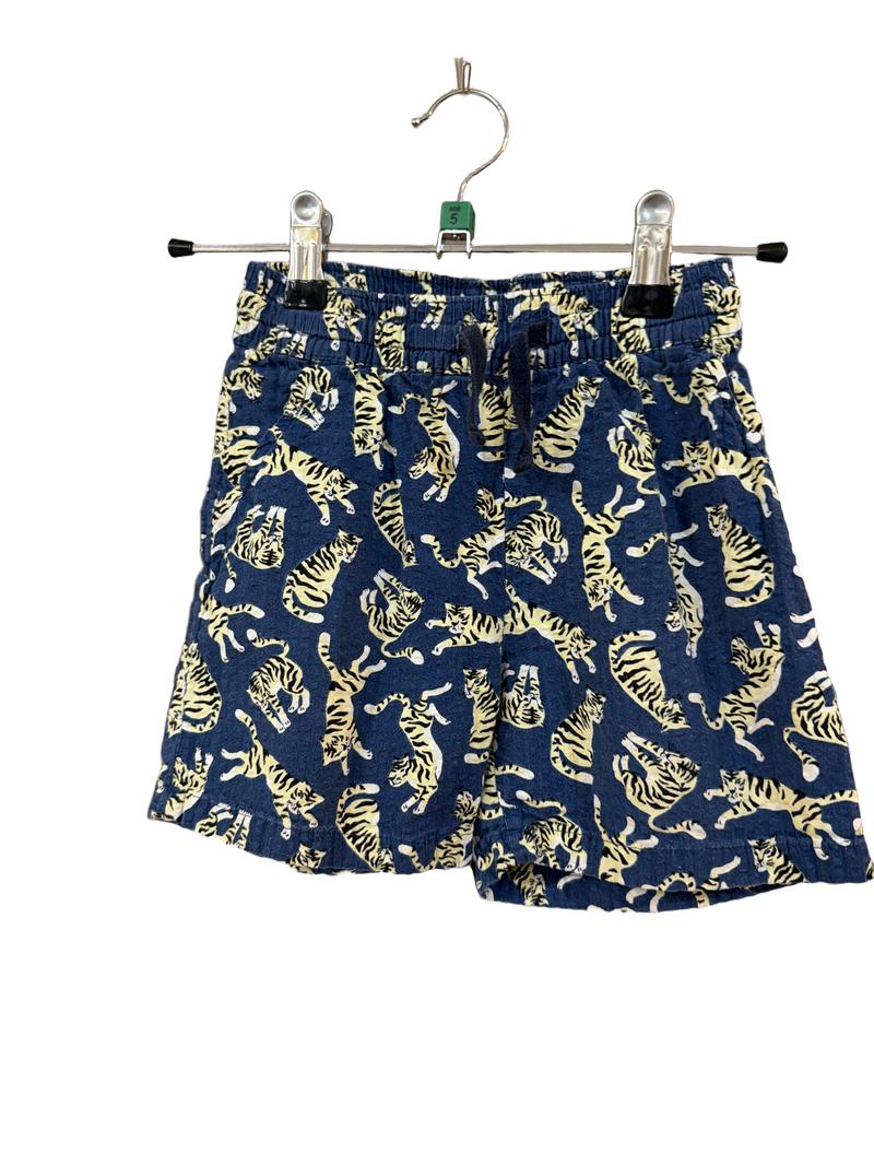 Preloved Lupilu - Navy Tiger Print Seersucker Shorts (5-6y)