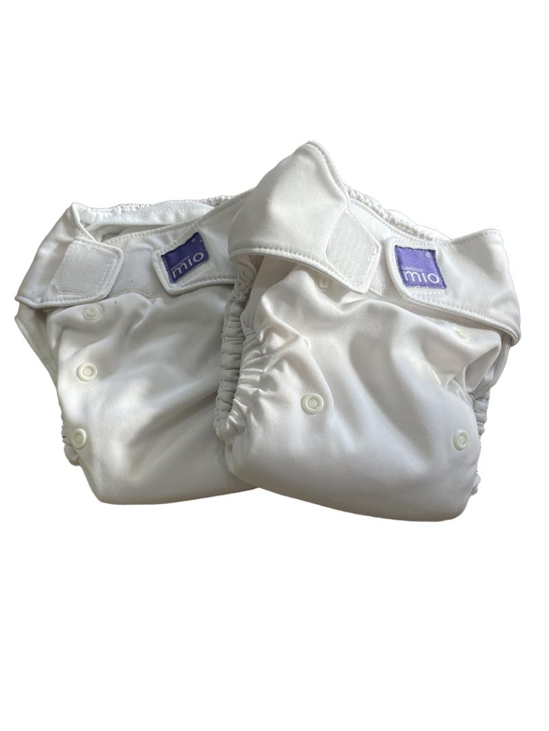 Preloved Bambino Mio - 2x Plain White Reusable Nappies.