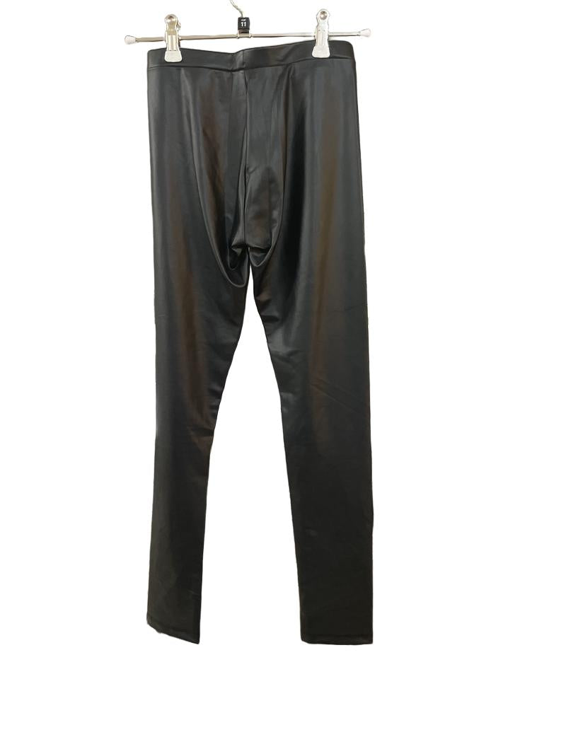 Preloved Zara - Black Leather Leggings Trousers (11-12y)