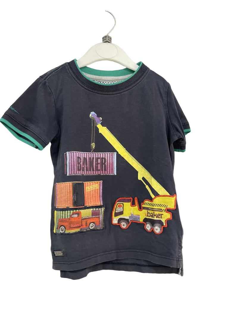Preloved Baker Baby - Navy Construction Crane T Shirt (12-18m)