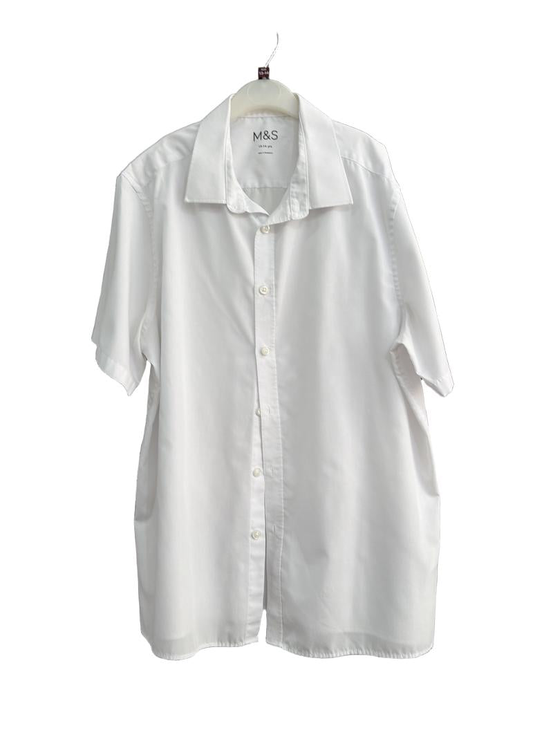 Preloved Marks & Spencer - White Short-sleeved School Uniform Button Up Shirt (13-14y)