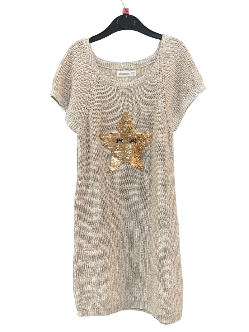 Preloved Orchestra - Rose Gold Sparkly Knitwear With Sequins In A Star Shape (10-11y)
