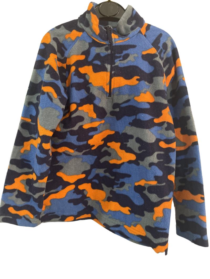 Preloved Mountain Warehouse - Orange Blue Camouflage Half Zip Fleece (7-8y)