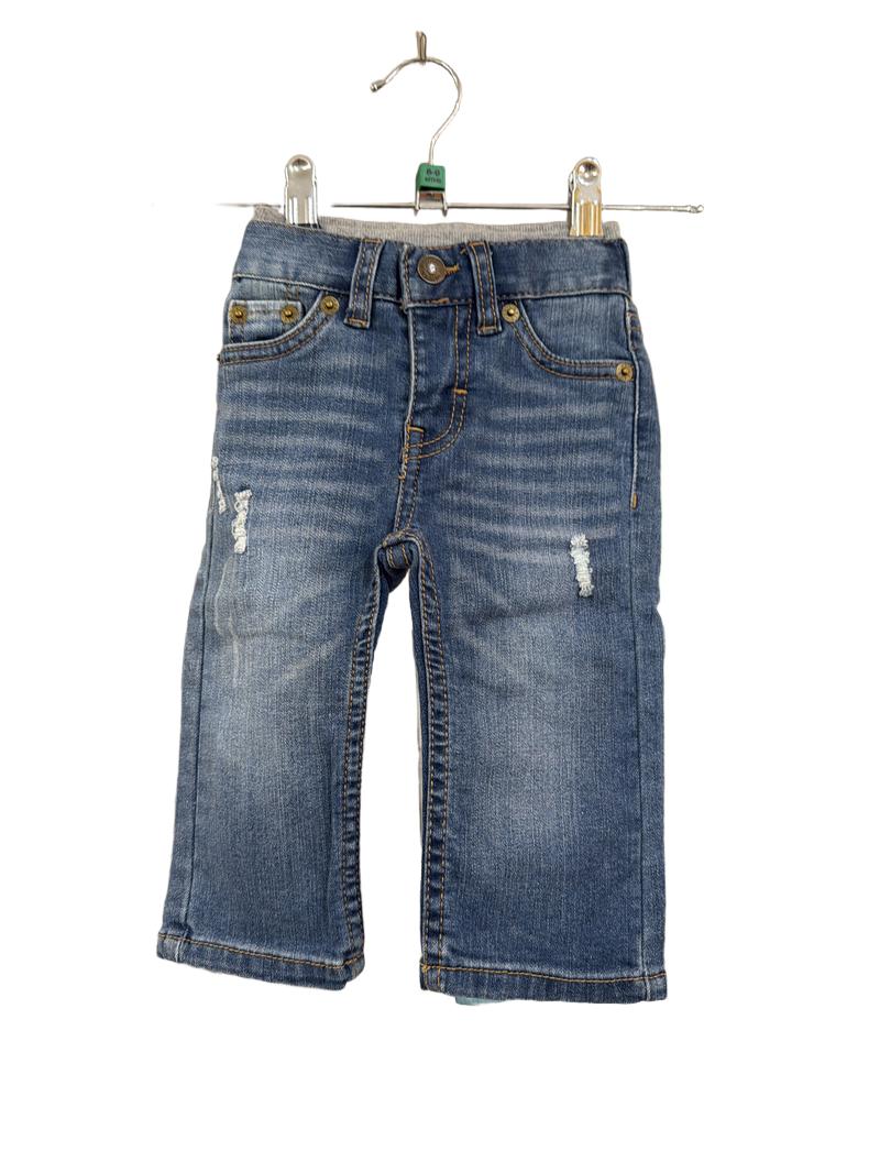 Preloved Levi's - Distressed Blue Jeans With Pull Up Waist (6-9m)