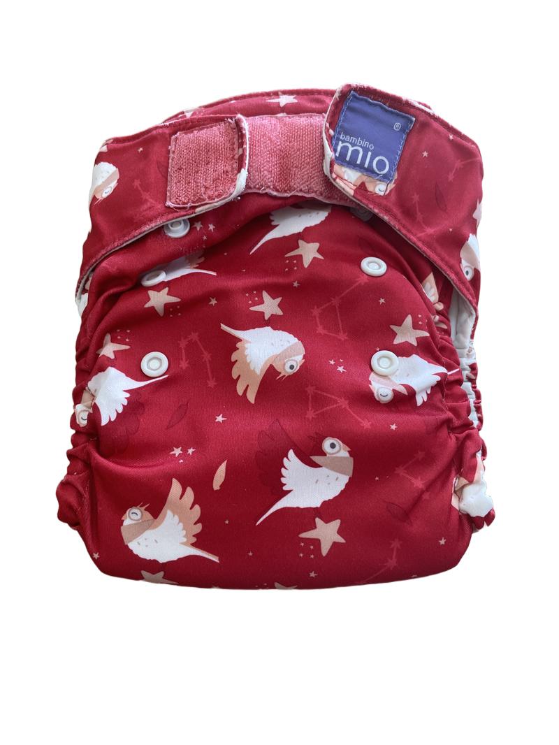 Preloved Bambino Mio - Red Bird Print Reusable Nappy.