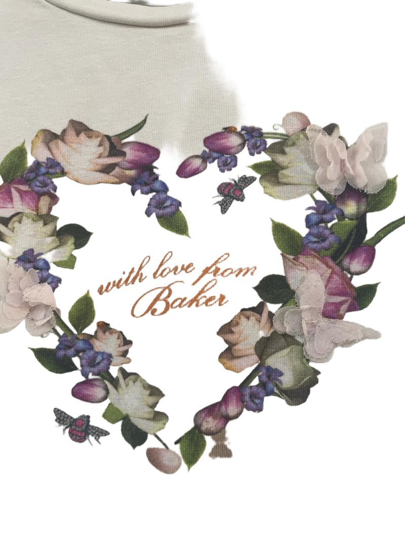 Preloved Baker Baby - White Floral Heart Graphic Long-sleeved Top (18-24m)