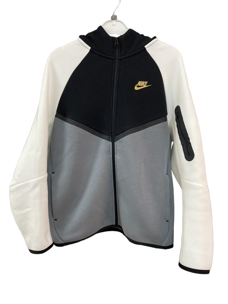 Preloved Nike - Black White Gray Colour Block Zip Hoodie (12-13y)