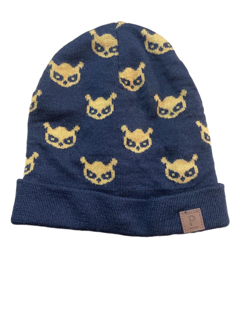 Preloved Polarn O. Pyret - 2-9 Navy Hat With Character/Animal Design. (2-3y, 3-4y, 4-5y, 5-6y, 6-7y, 7-8y, 8-9y)