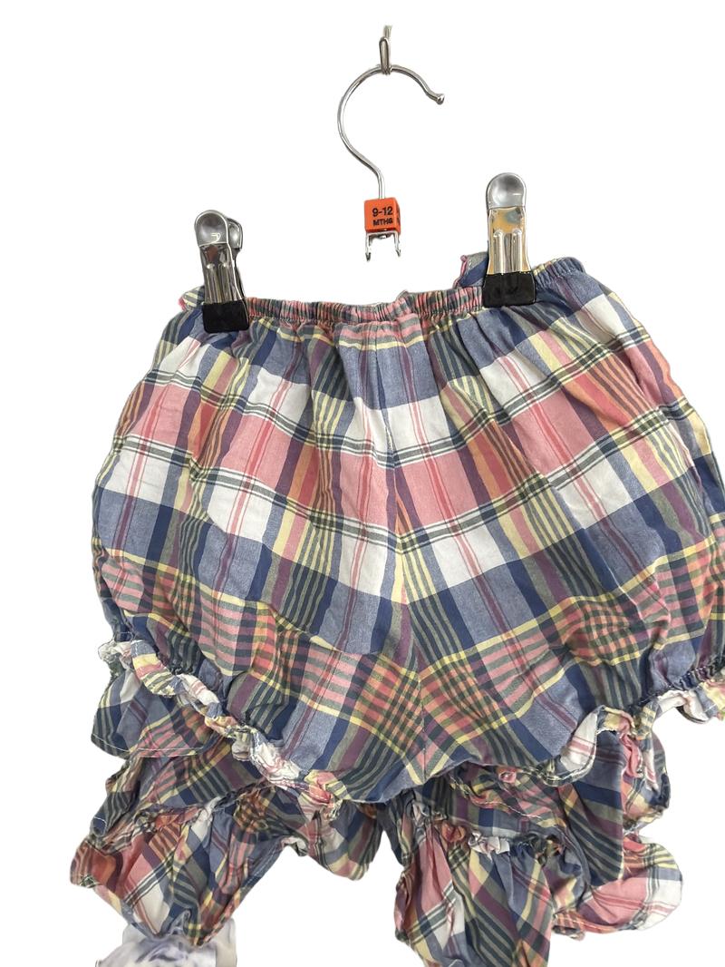Preloved Ralph Lauren - Pastel Check Tiered Sundress With Bloomers (9-12m)