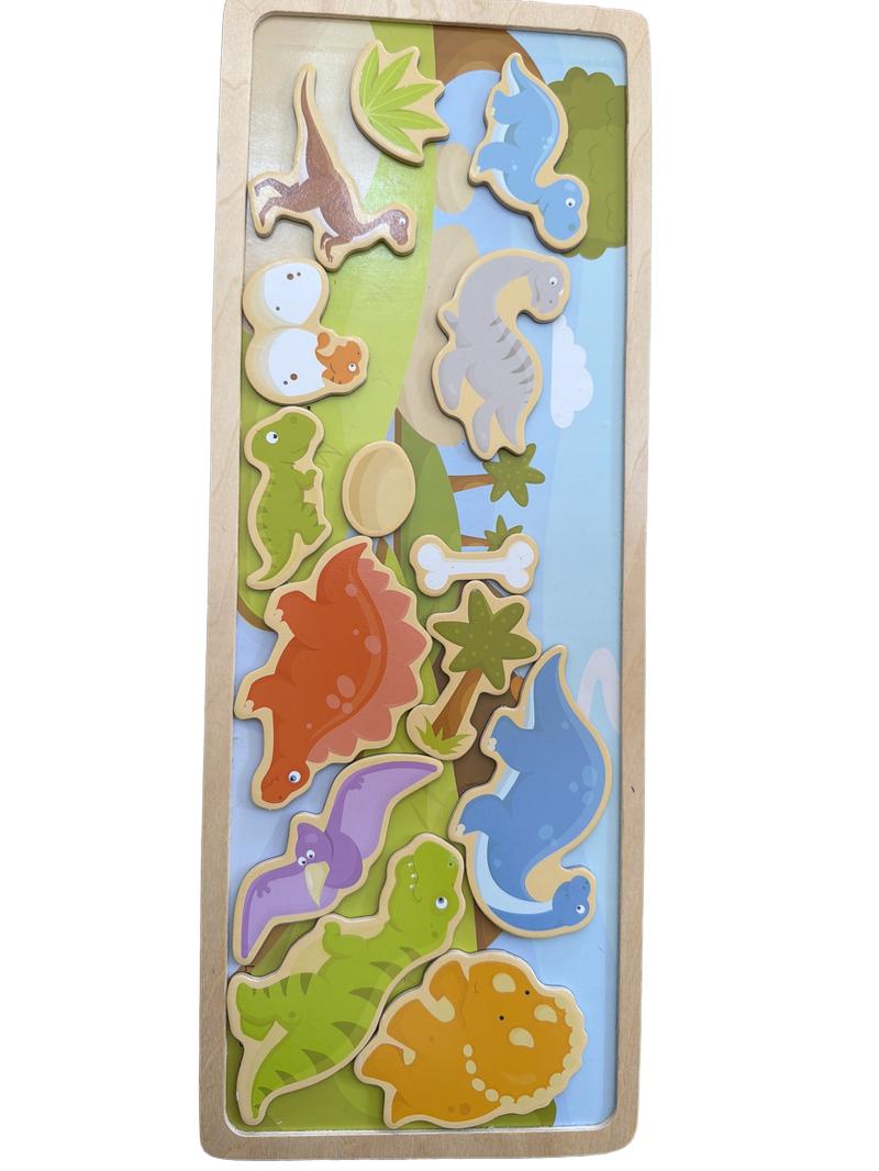 Preloved Toys - Wooden Dinosaur Magnet Board - Bigjigs Toys