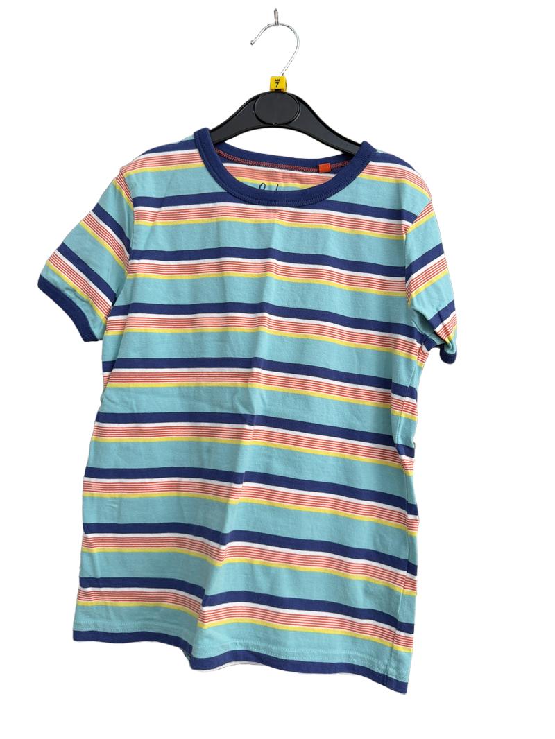 Preloved Boden - Blue Orange Yellow Strip T Shirt (7-8y)