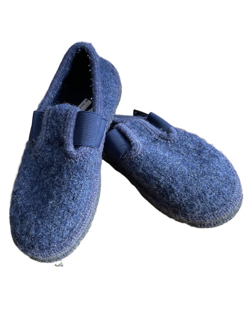 Preloved Haflinger - Navy Wool House Shoes Slippers (10 UK)