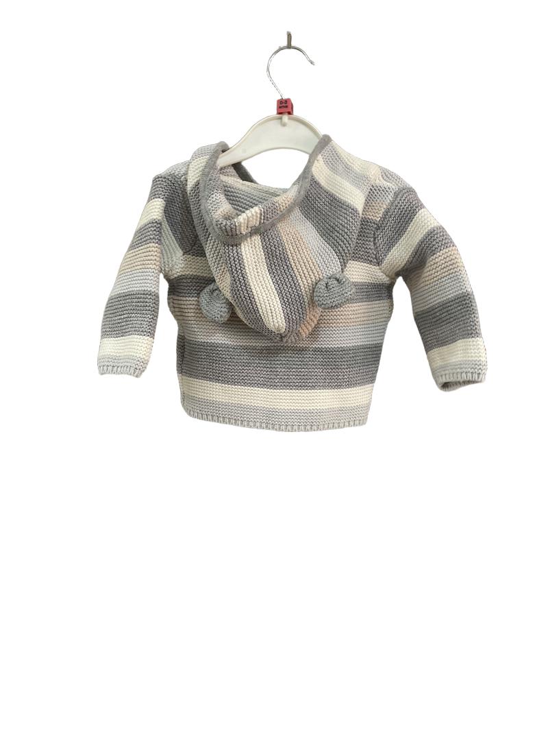 Preloved Baby Gap - Pastel Striped Knit Cardigan With Hood (0-3m)