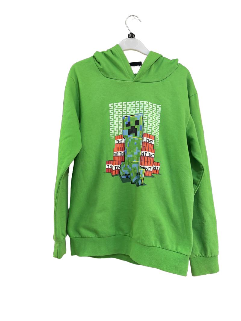 Preloved Fashion UK - Green Minecraft Hoodie (11-12y)