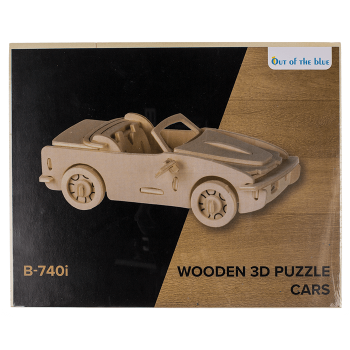 Natural Wooden 3D Puzzle, Cars,