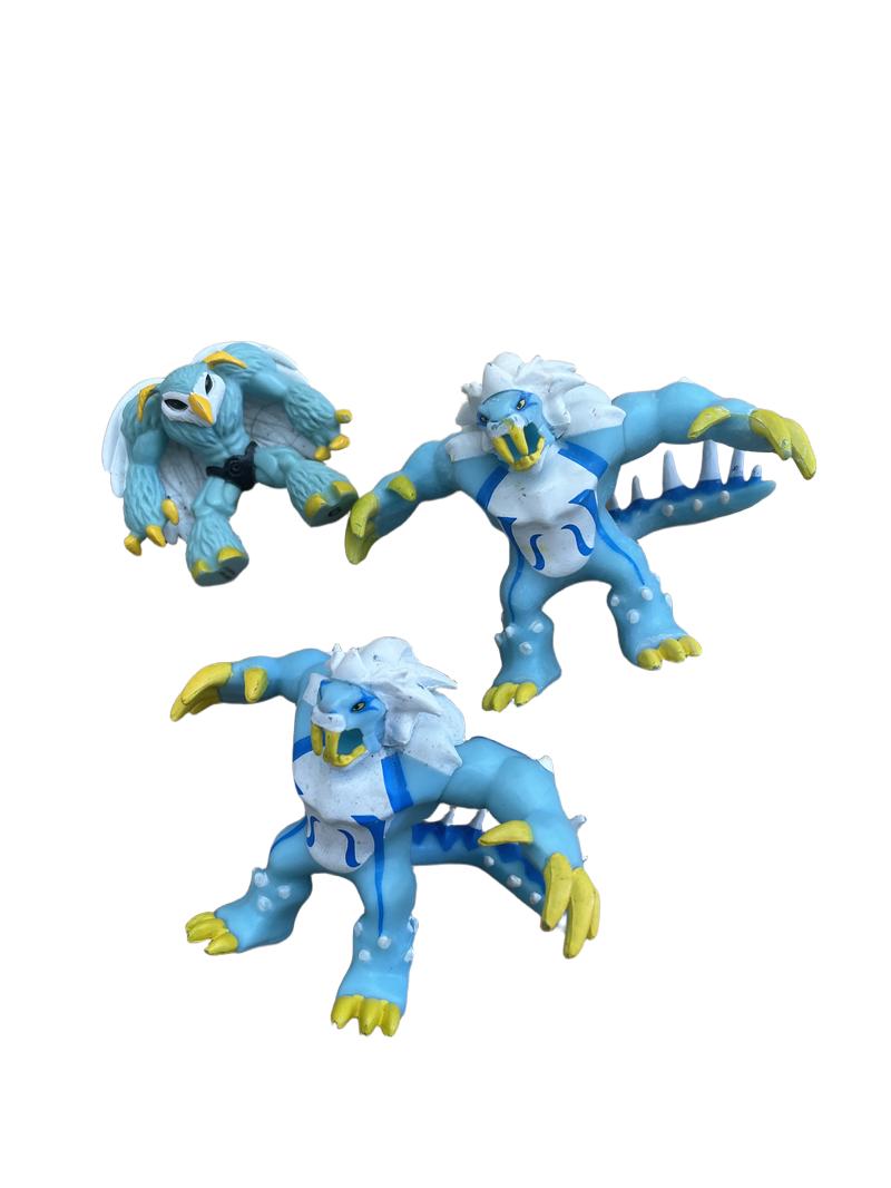 Preloved Toys - 3 Blue Monster Figures. - Unknown Brand