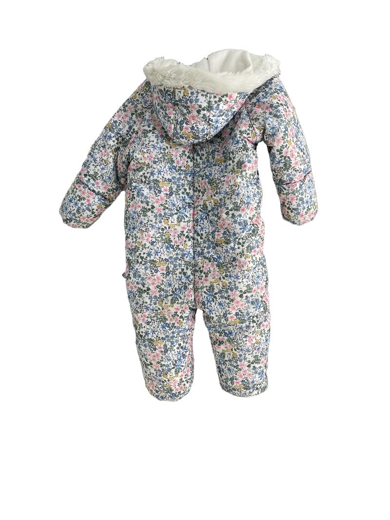 Preloved Marks & Spencer - White Floral Pattern Pram Suit (12-18m)