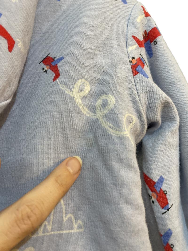 Preloved Joules - Blue Airplane Print Fleece-lined Hoodie (2-3y)